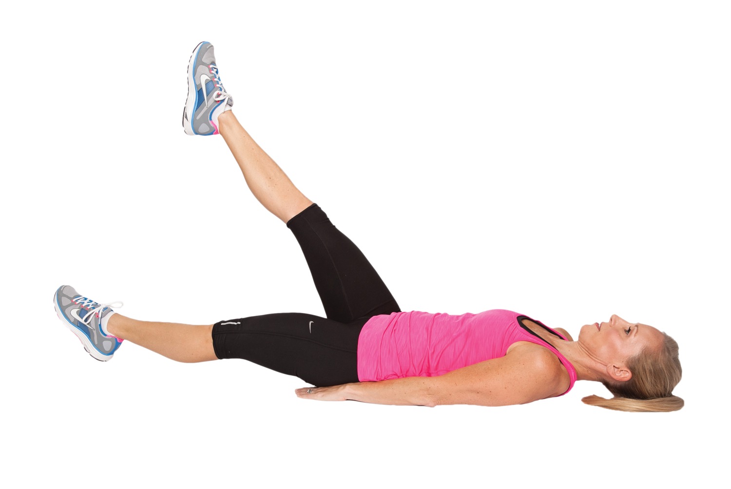 Поочередный подъем прямых ног