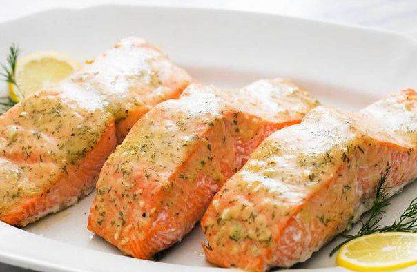 Лосось в медово-горчичном соусе